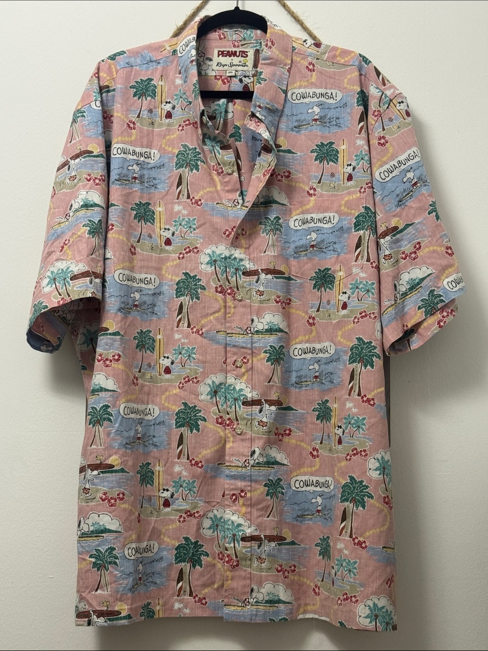 Tommy Bahama Pink Peanuts Surf Camp Button-Down Shirt
